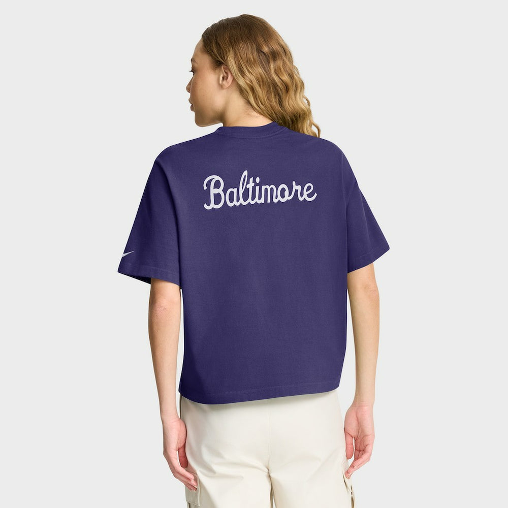 Baltimore Ravens Nike Women's Rewind Pocket Boxy T-Shirt