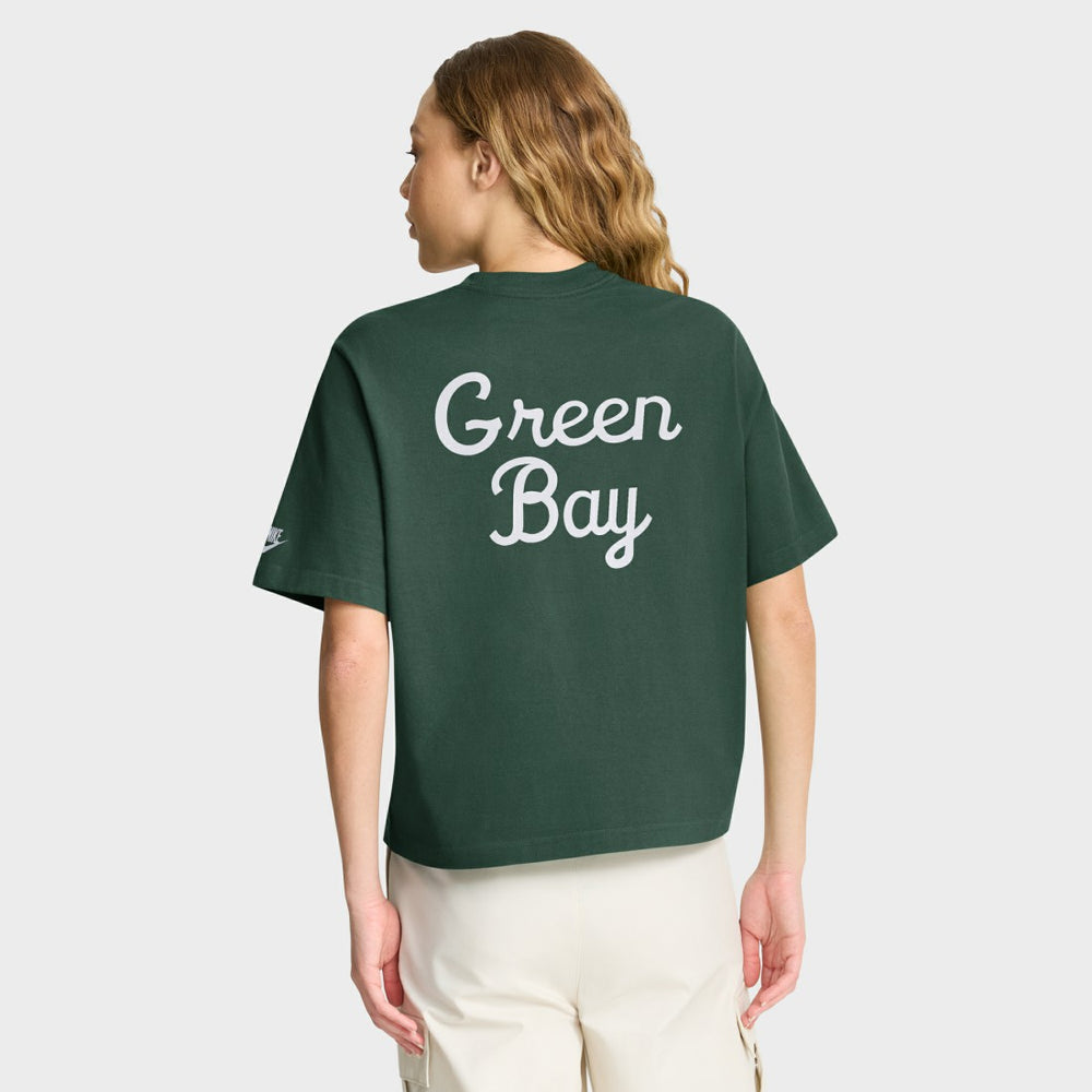 Green Bay Packers Nike Women's Rewind Pocket Boxy T-Shirt
