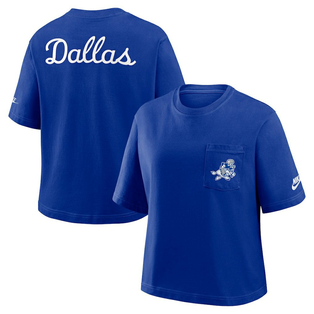 Dallas Cowboys Nike Women's Rewind Pocket Boxy T-Shirt