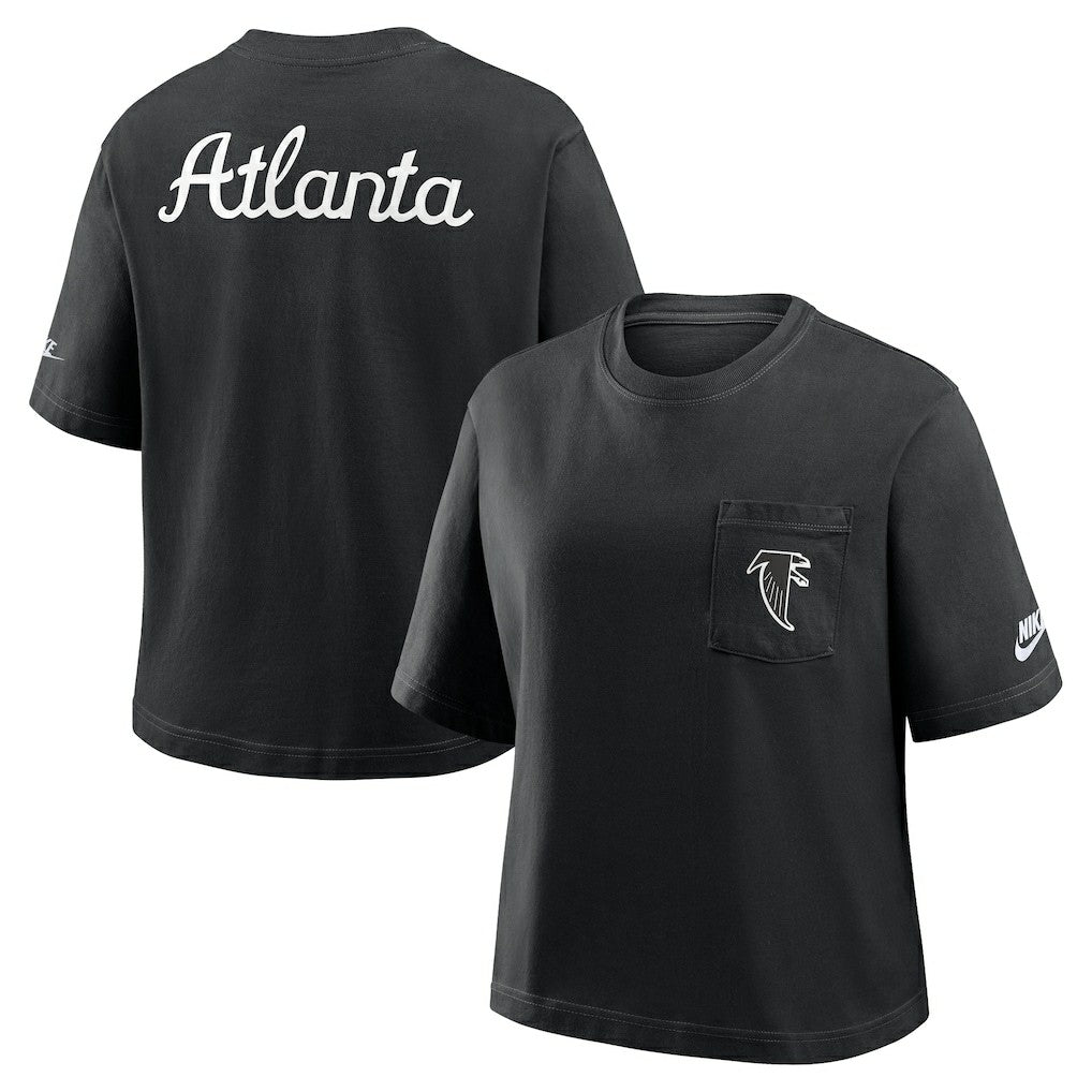 Atlanta Falcons Nike Women's Rewind Pocket Boxy T-Shirt