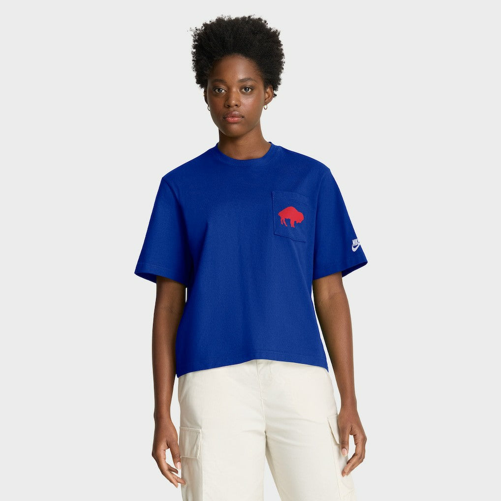 Buffalo Bills Nike Women's Rewind Pocket Boxy T-Shirt