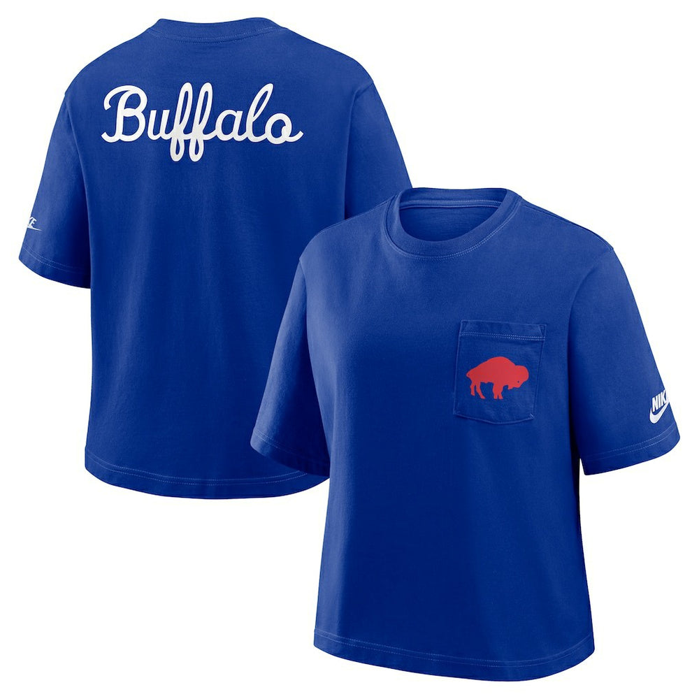 Buffalo Bills Nike Women's Rewind Pocket Boxy T-Shirt