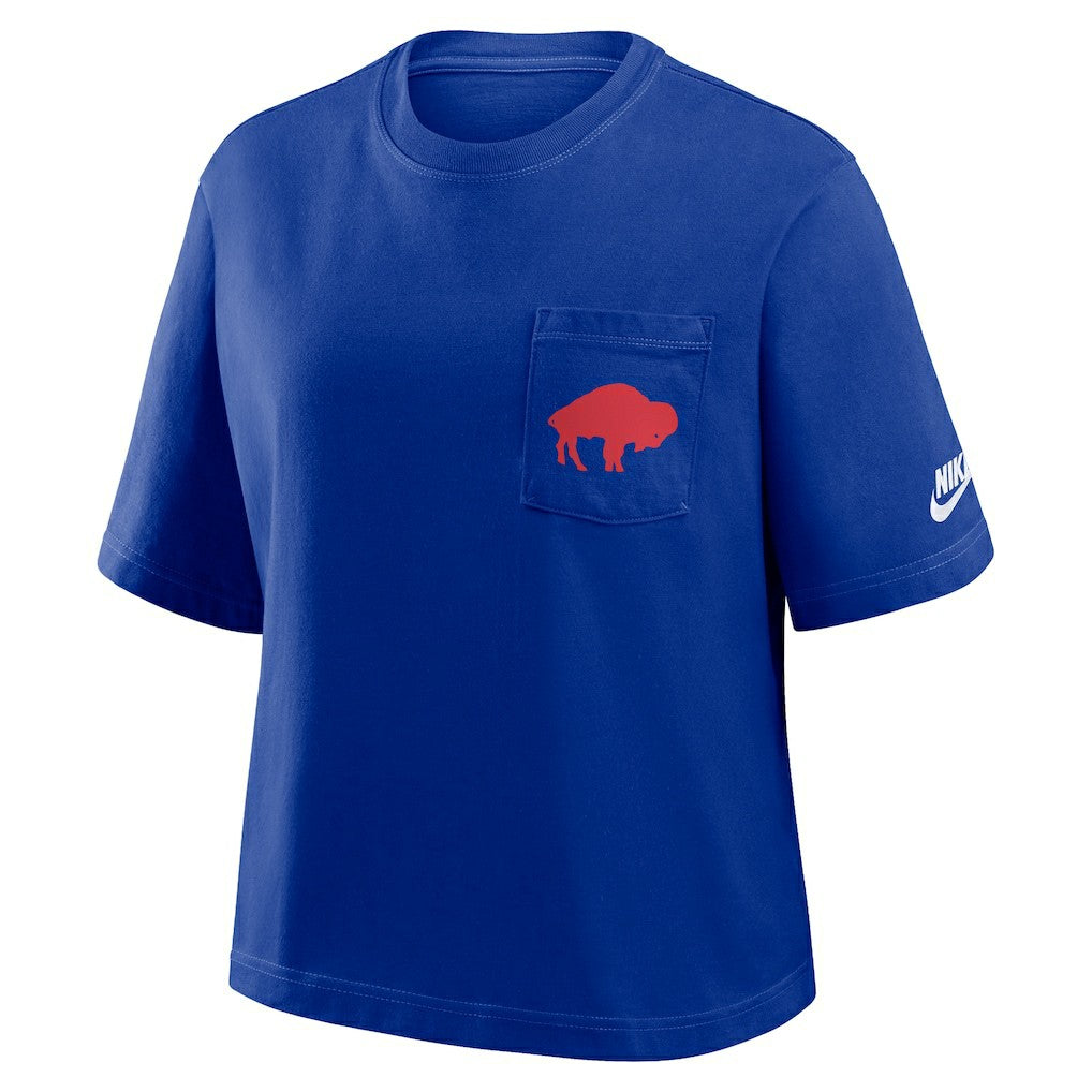 Buffalo Bills Nike Women's Rewind Pocket Boxy T-Shirt