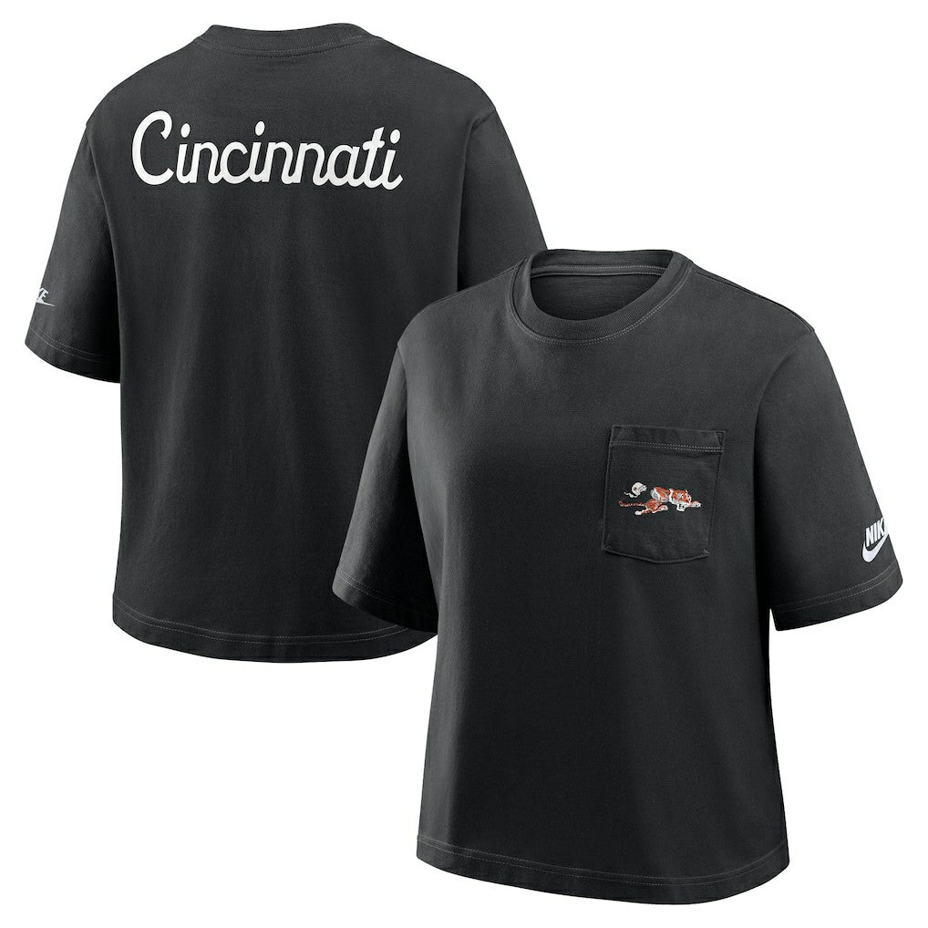 Cincinnati Bengals Nike Women's Rewind Pocket Boxy T-Shirt