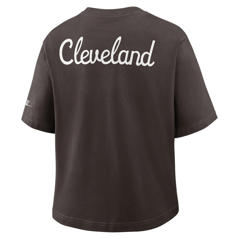 Cleveland Browns Nike Women's Rewind Pocket Boxy T-Shirt