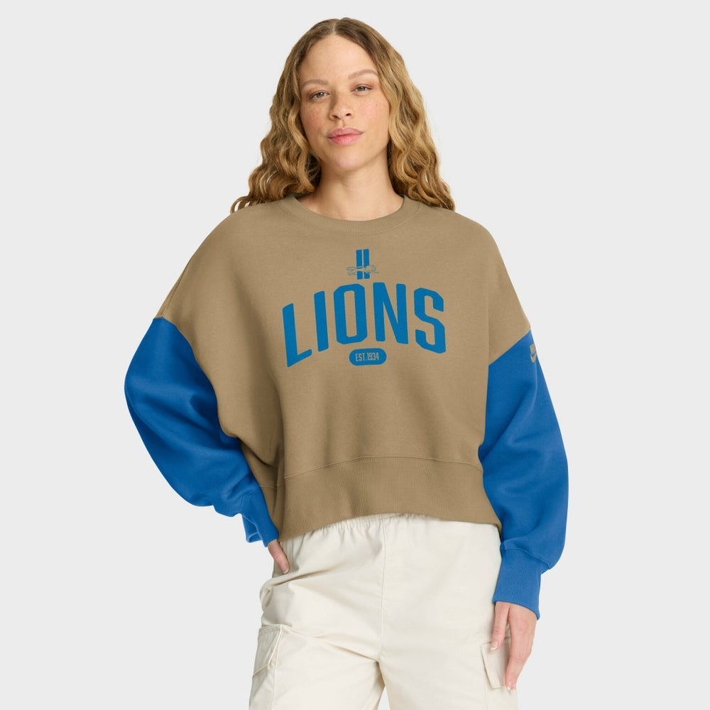 Detroit Lions Nike Women's Oversized Rewind Pullover Sweatshirt