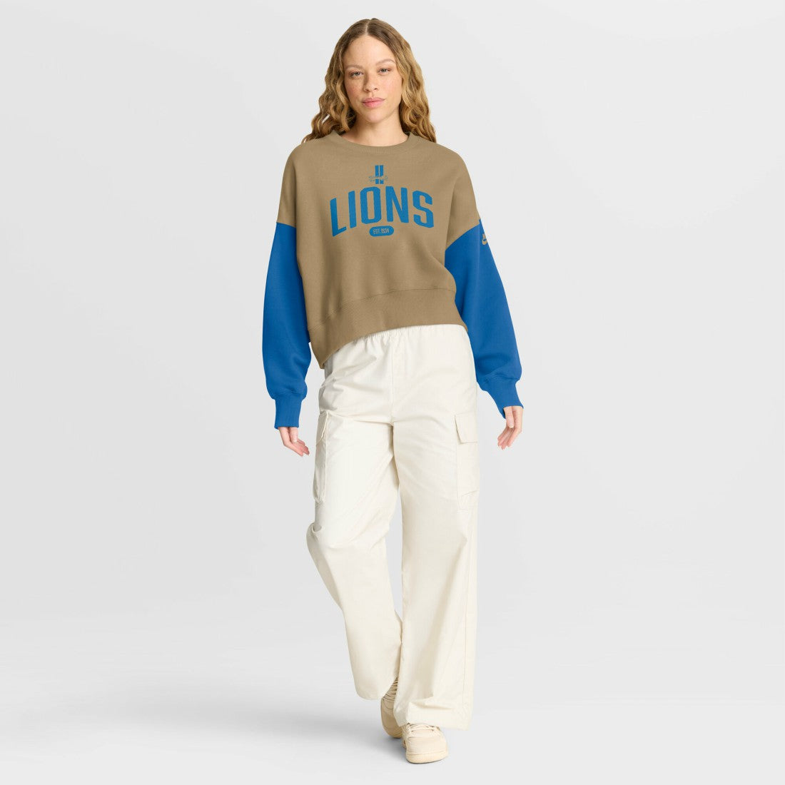 Detroit Lions Nike Women's Oversized Rewind Pullover Sweatshirt
