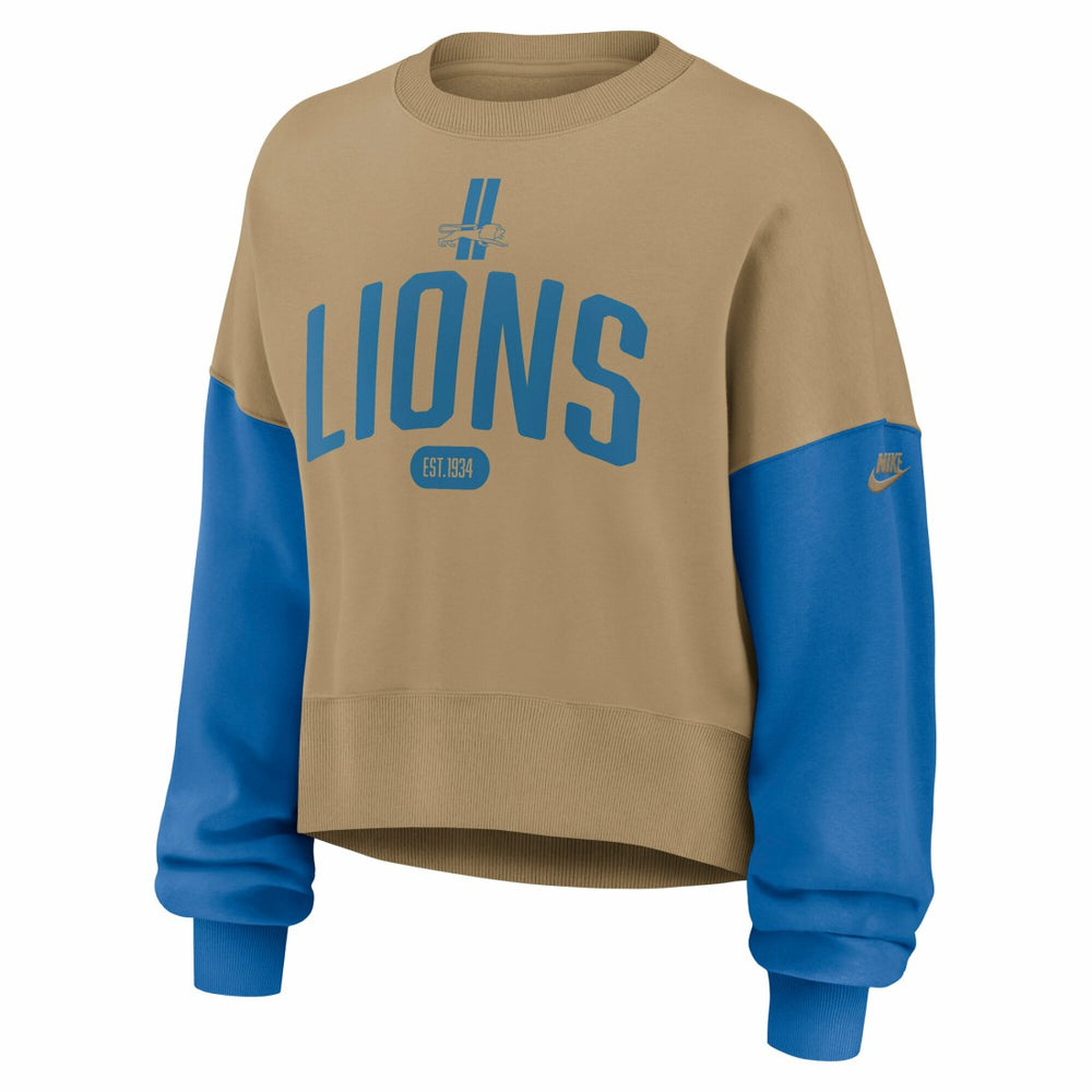 Detroit Lions Nike Women's Oversized Rewind Pullover Sweatshirt