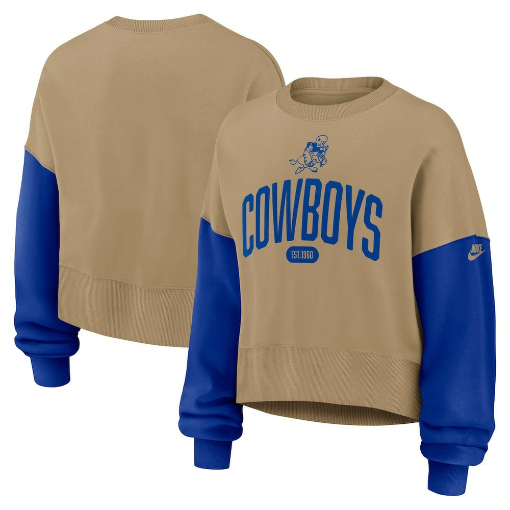 Dallas Cowboys Nike Women's Oversized Rewind Pullover Sweatshirt