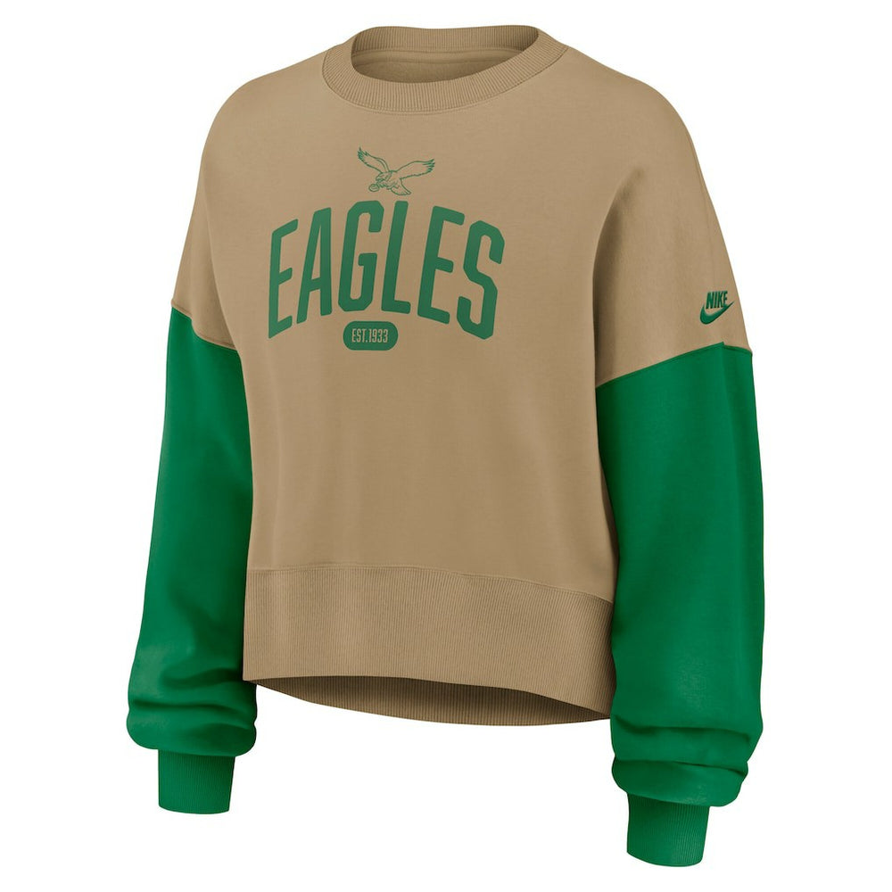 Philadelphia Eagles Nike Women's Oversized Rewind Pullover Sweatshirt