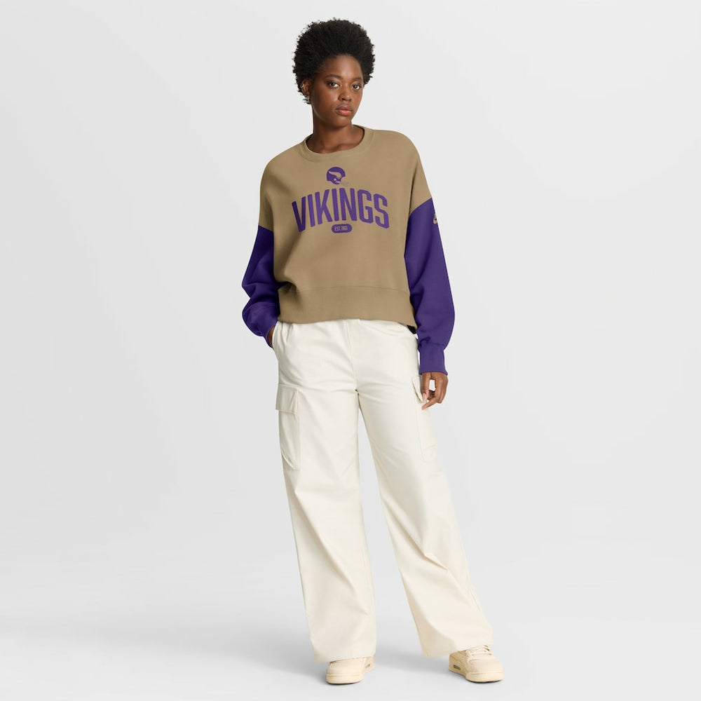 Minnesota Vikings Nike Women's Oversized Rewind Pullover Sweatshirt