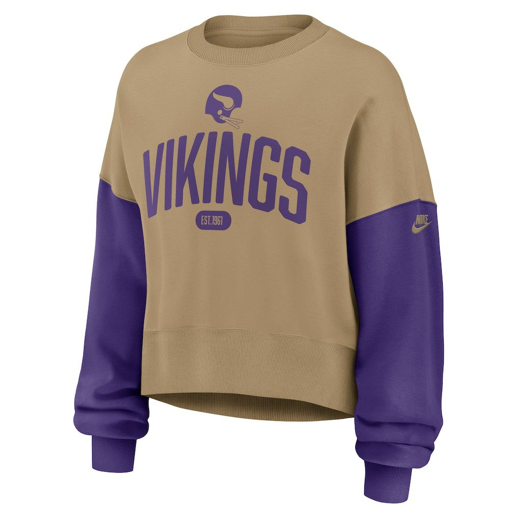 Minnesota Vikings Nike Women's Oversized Rewind Pullover Sweatshirt
