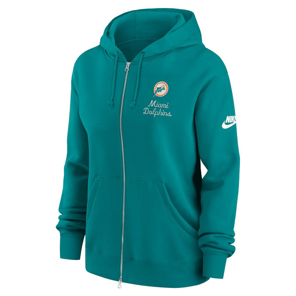 Miami Dolphins Nike Women's Phoenix Rewind Full-Zip Hoodie