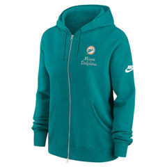Miami Dolphins Nike Women's Phoenix Rewind Full-Zip Hoodie