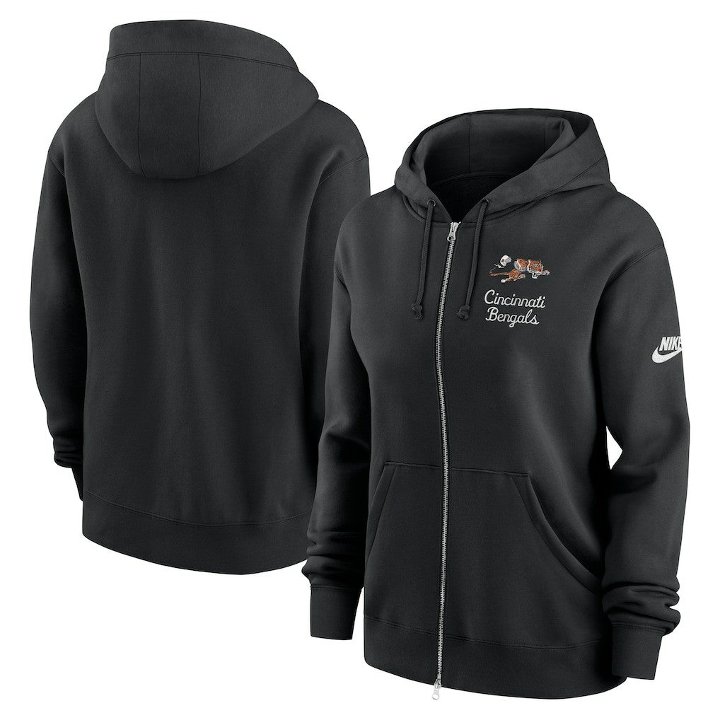 Cincinnati Bengals Nike Women's Phoenix Rewind Full-Zip Hoodie
