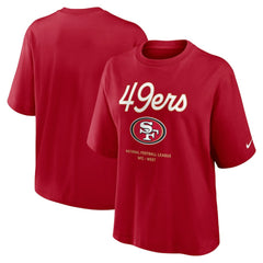 San Francisco 49ers Nike Women's Essential Script Relaxed Boxy T-Shirt