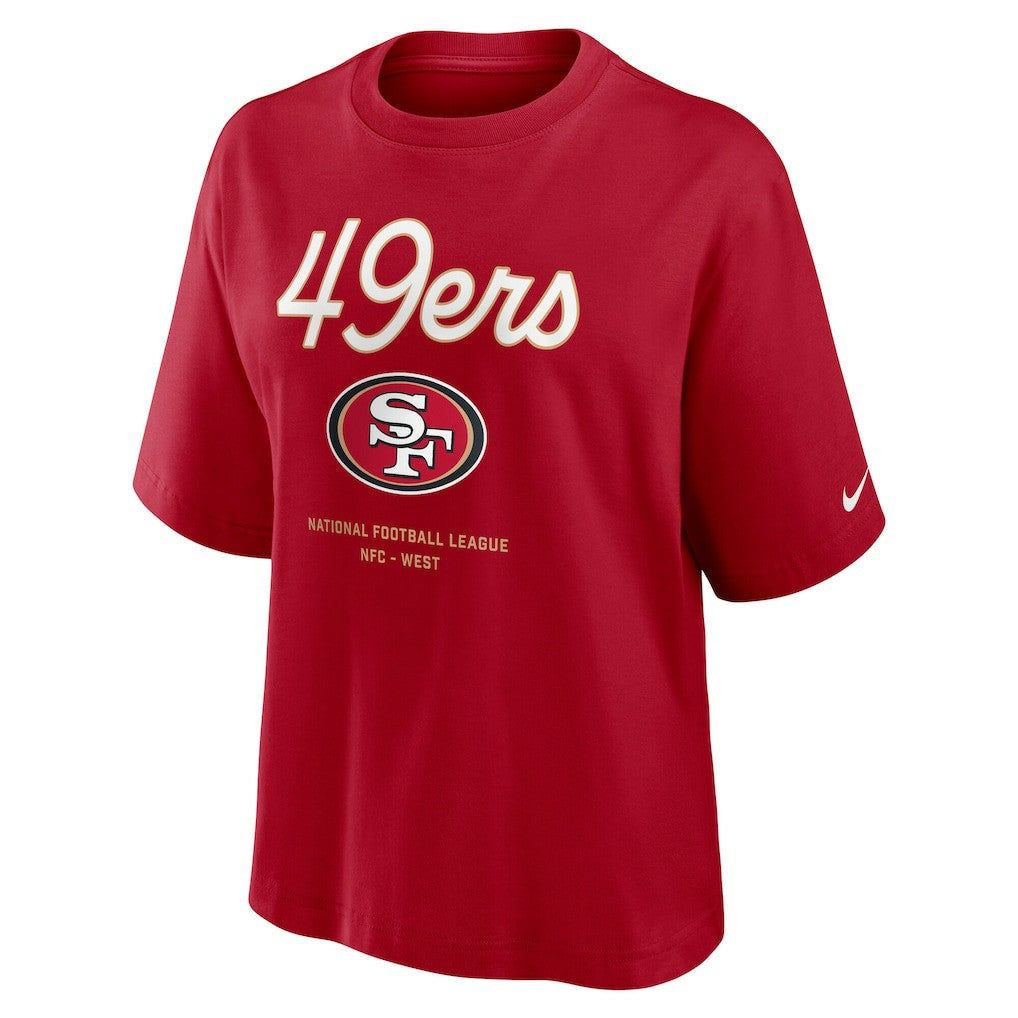 San Francisco 49ers Nike Women's Essential Script Relaxed Boxy T-Shirt