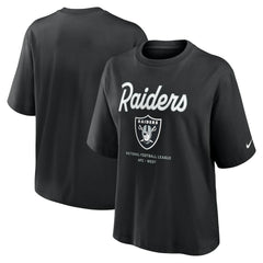 Las Vegas Raiders Nike Women's Essential Script Relaxed Boxy T-Shirt