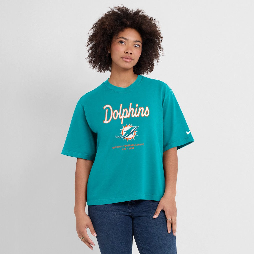Miami Dolphins Nike Women's Essential Script Relaxed Boxy T-Shirt