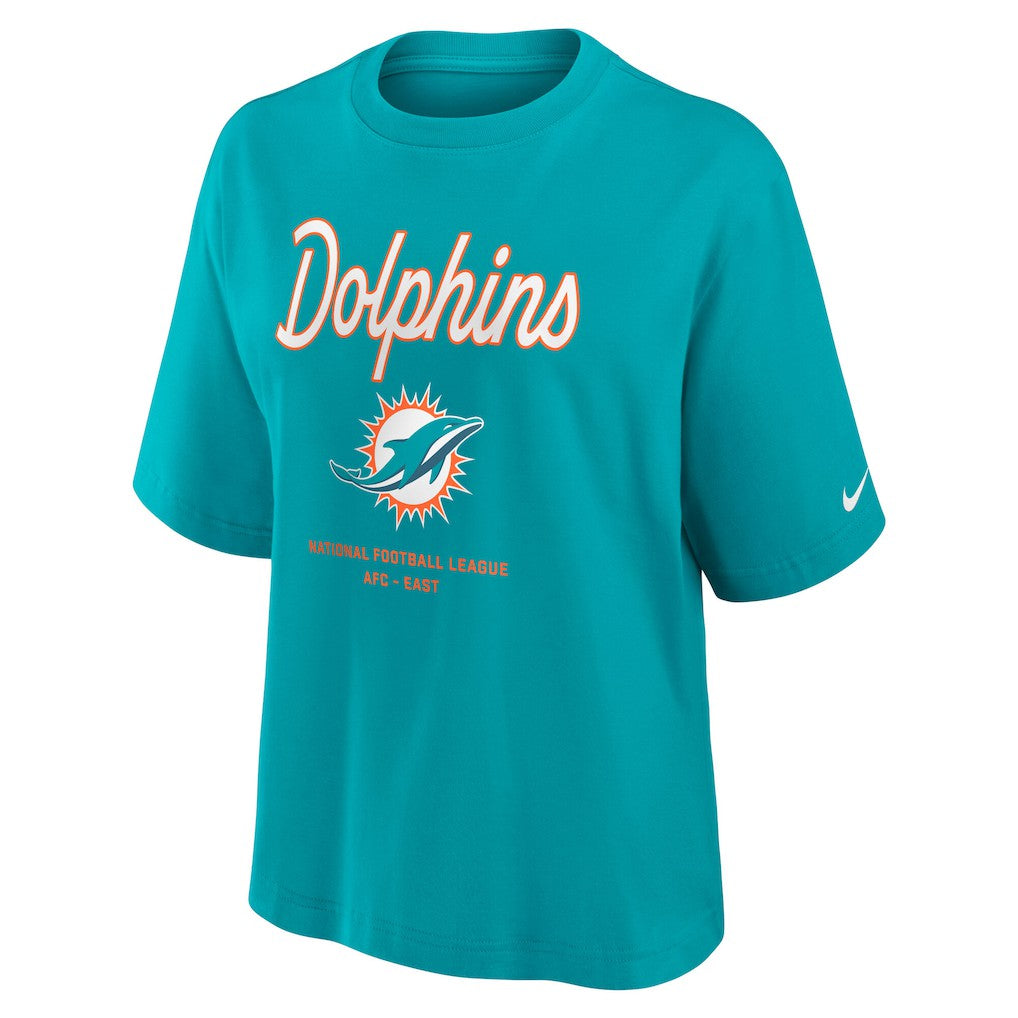 Miami Dolphins Nike Women's Essential Script Relaxed Boxy T-Shirt