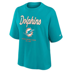 Miami Dolphins Nike Women's Essential Script Relaxed Boxy T-Shirt