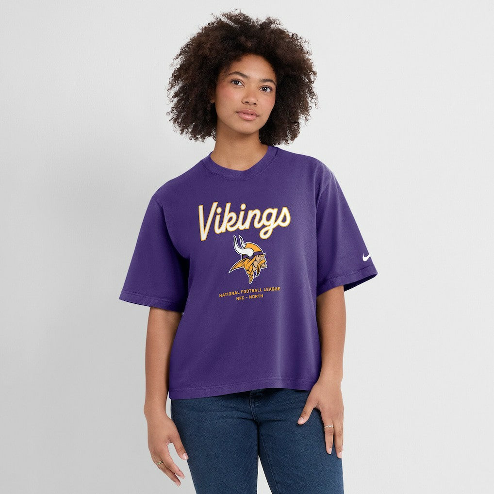 Minnesota Vikings Nike Women's Essential Script Relaxed Boxy T-Shirt