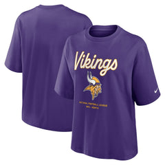 Minnesota Vikings Nike Women's Essential Script Relaxed Boxy T-Shirt