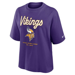 Minnesota Vikings Nike Women's Essential Script Relaxed Boxy T-Shirt