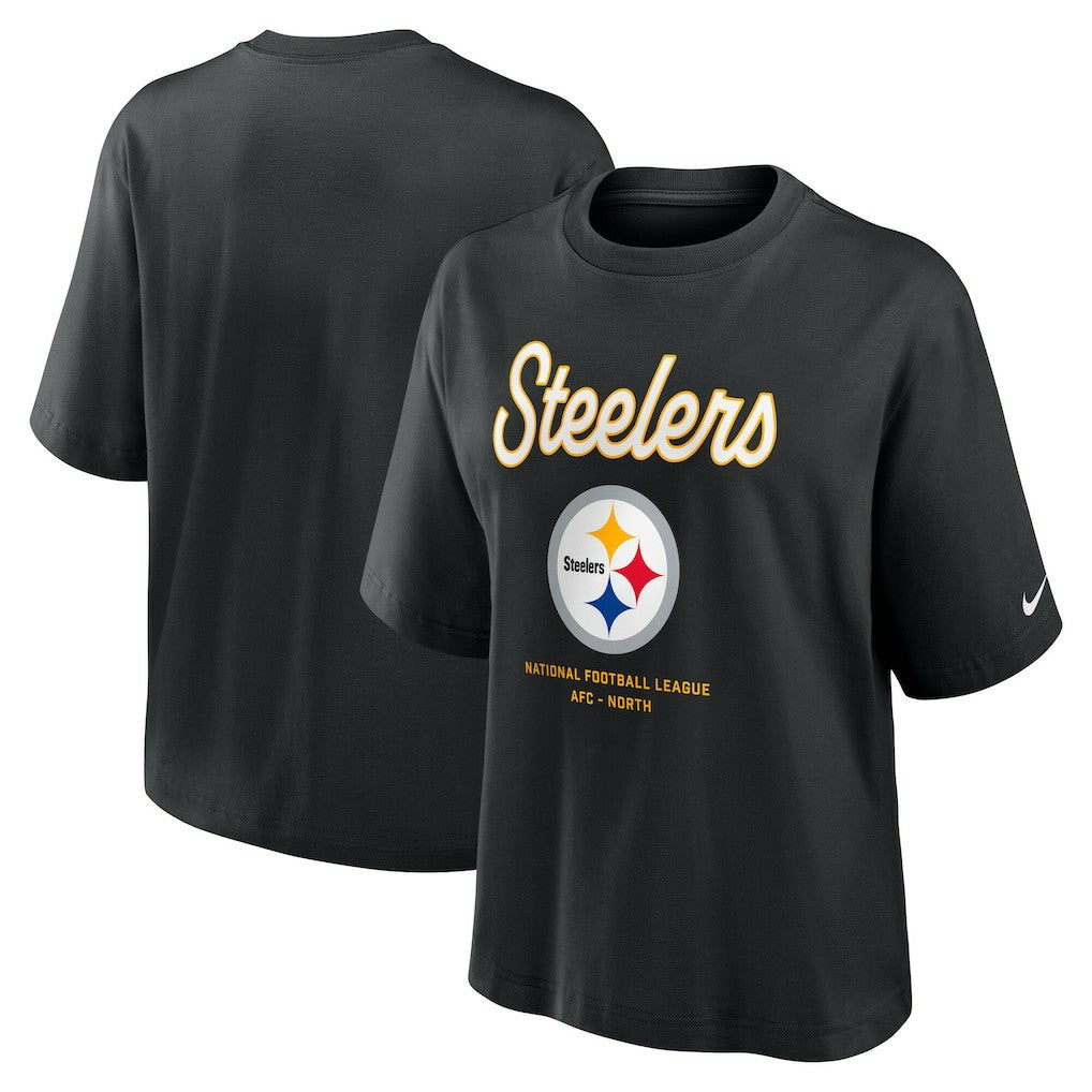 Pittsburgh Steelers Nike Women's Essential Script Relaxed Boxy T-Shirt