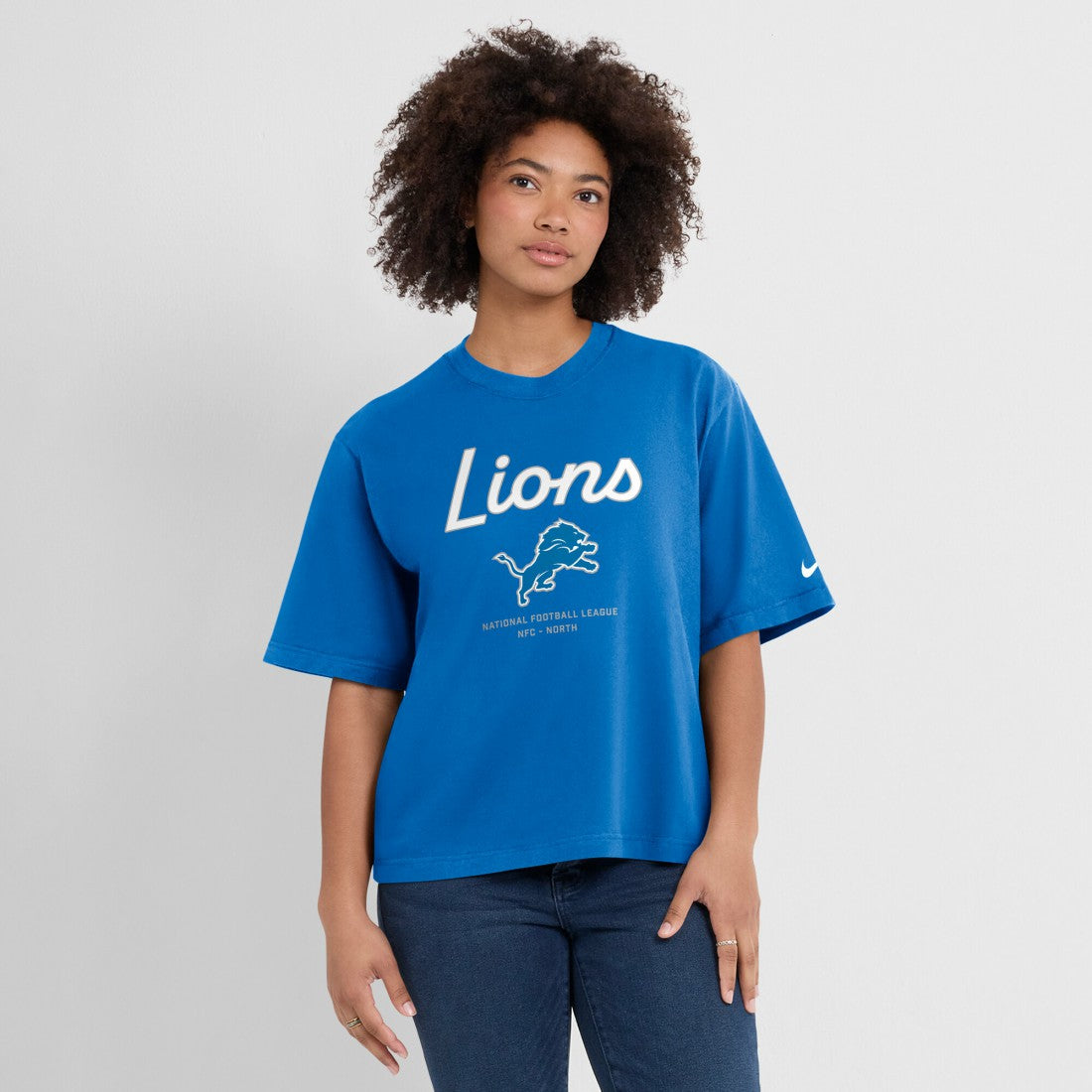 Detroit Lions Nike Women's Essential Script Relaxed Boxy T-Shirt