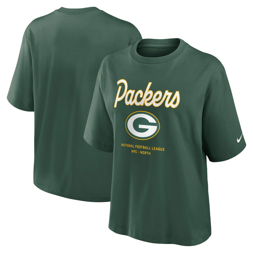 Green Bay Packers Nike Women's Essential Script Relaxed Boxy T-Shirt