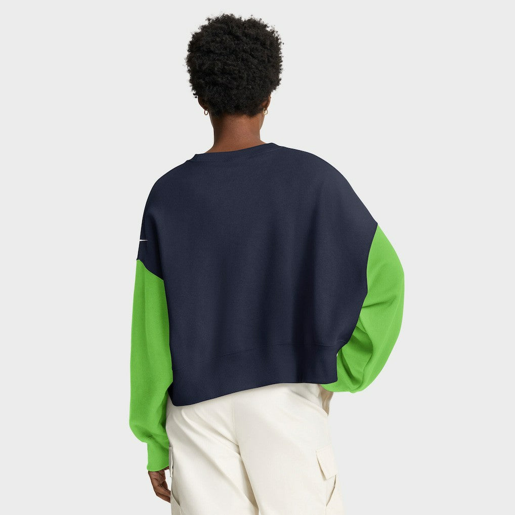 Seattle Seahawks Nike Women's Oversized Color-Block Pullover Sweatshirt