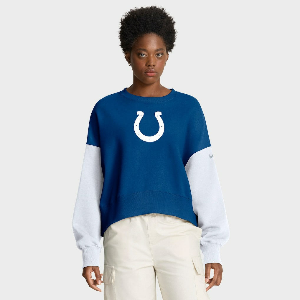 Indianapolis Colts Nike Women's Oversized Color-Block Pullover Sweatshirt