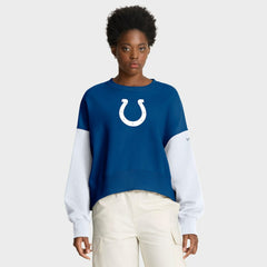 Indianapolis Colts Nike Women's Oversized Color-Block Pullover Sweatshirt
