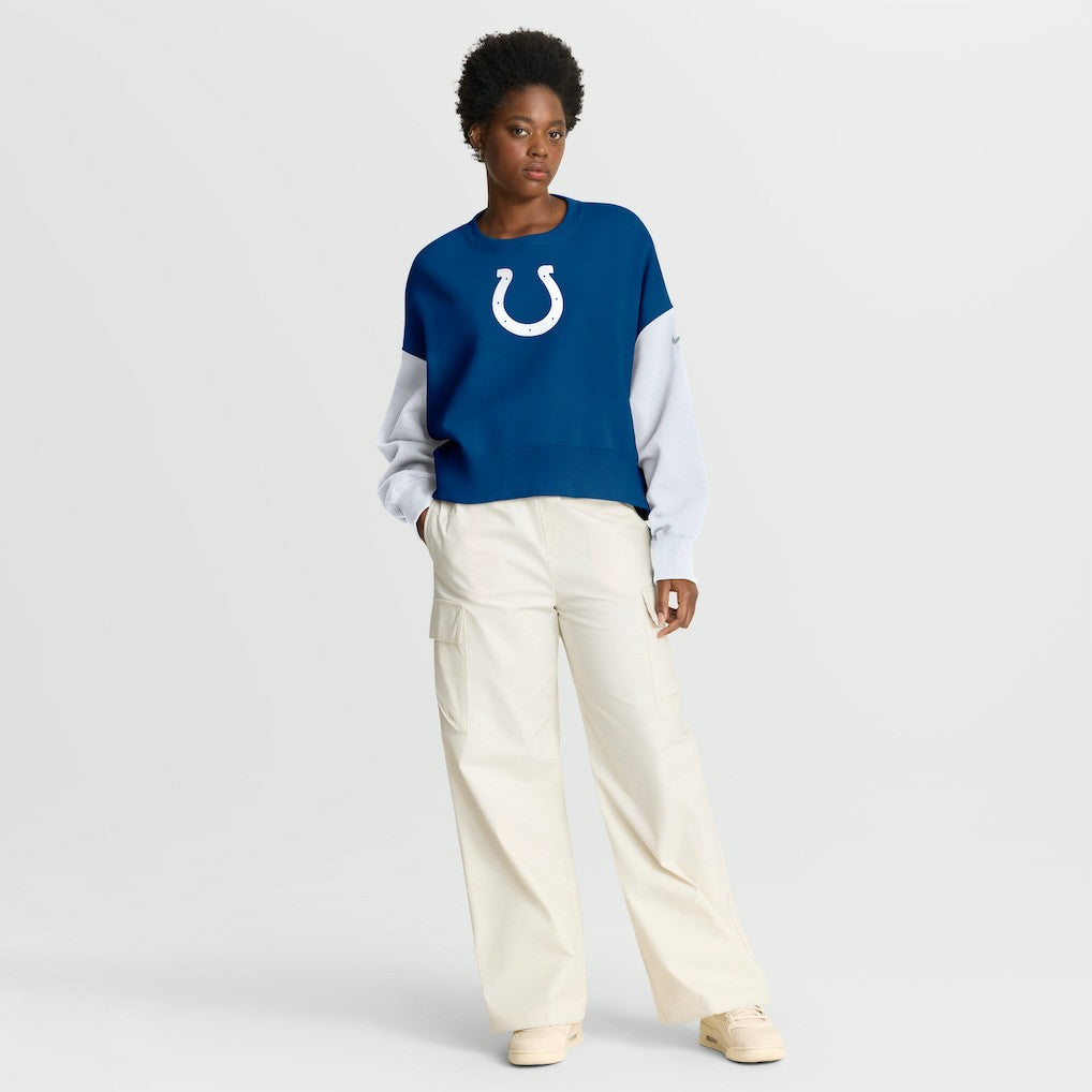 Indianapolis Colts Nike Women's Oversized Color-Block Pullover Sweatshirt