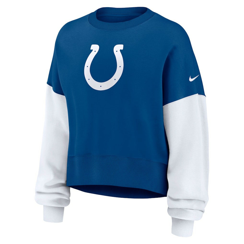 Indianapolis Colts Nike Women's Oversized Color-Block Pullover Sweatshirt