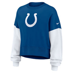 Indianapolis Colts Nike Women's Oversized Color-Block Pullover Sweatshirt