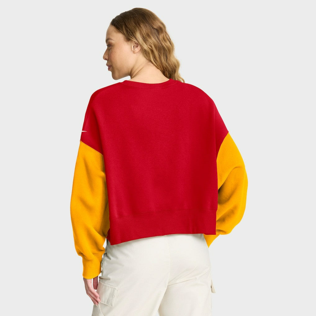 Kansas City Chiefs Nike Women's Oversized Color-Block Pullover Sweatshirt
