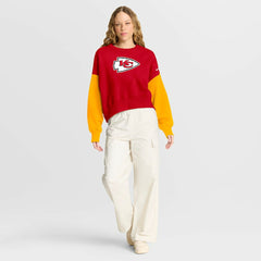 Kansas City Chiefs Nike Women's Oversized Color-Block Pullover Sweatshirt