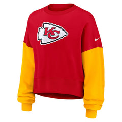 Kansas City Chiefs Nike Women's Oversized Color-Block Pullover Sweatshirt