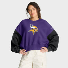 Minnesota Vikings Nike Women's Oversized Color-Block Pullover Sweatshirt