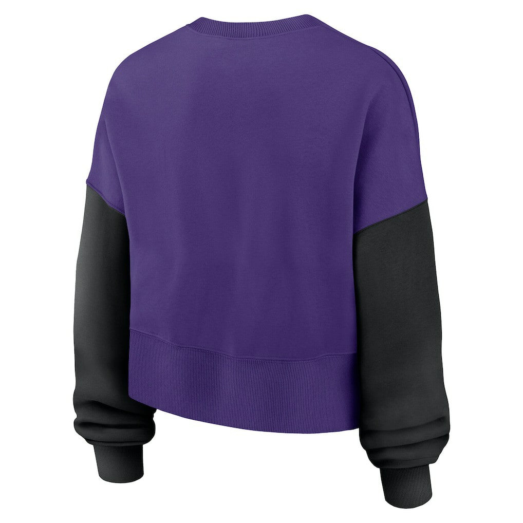 Minnesota Vikings Nike Women's Oversized Color-Block Pullover Sweatshirt