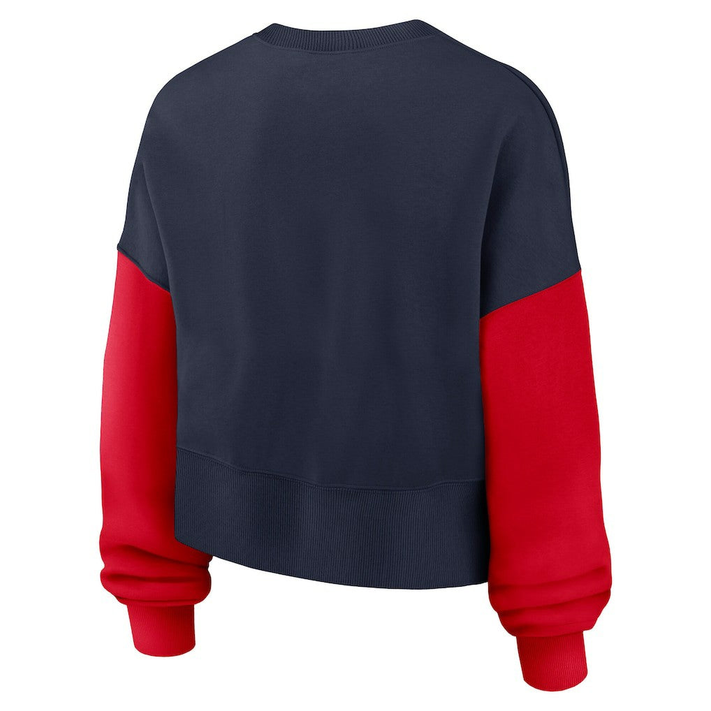 New England Patriots Nike Women's Oversized Color-Block Pullover Sweatshirt