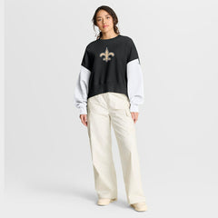 New Orleans Saints Nike Women's Oversized Color-Block Pullover Sweatshirt