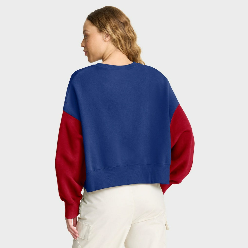 New York Giants Nike Women's Oversized Color-Block Pullover Sweatshirt
