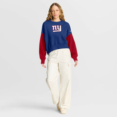 New York Giants Nike Women's Oversized Color-Block Pullover Sweatshirt