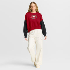 San Francisco 49ers Nike Women's Oversized Color-Block Pullover Sweatshirt