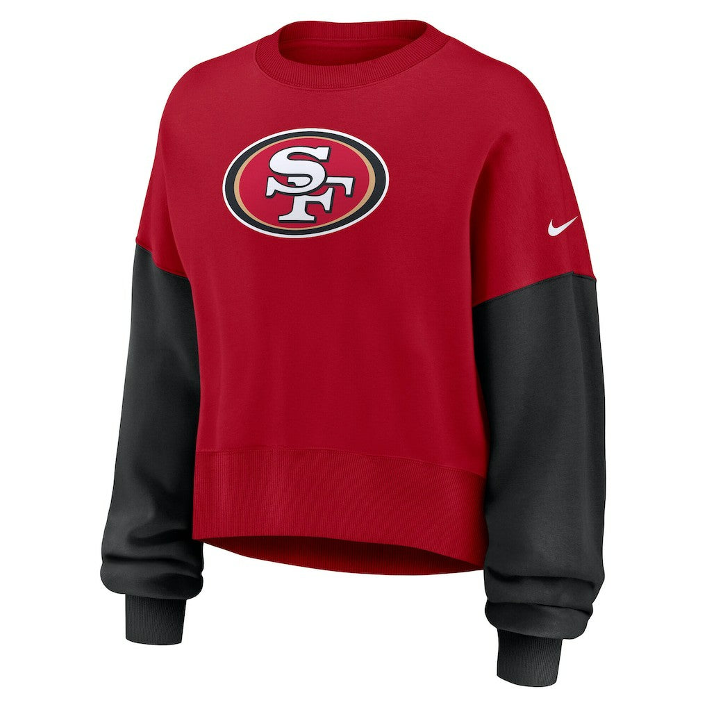 San Francisco 49ers Nike Women's Oversized Color-Block Pullover Sweatshirt