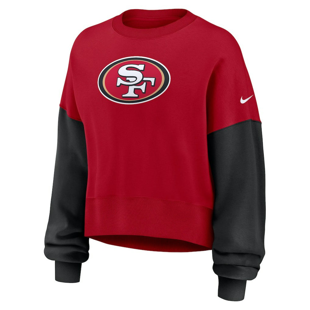 San Francisco 49ers Nike Women's Oversized Color-Block Pullover Sweatshirt