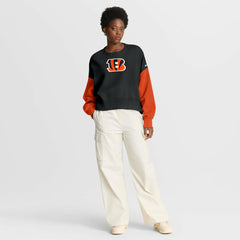 Cincinnati Bengals Nike Women's Oversized Color-Block Pullover Sweatshirt